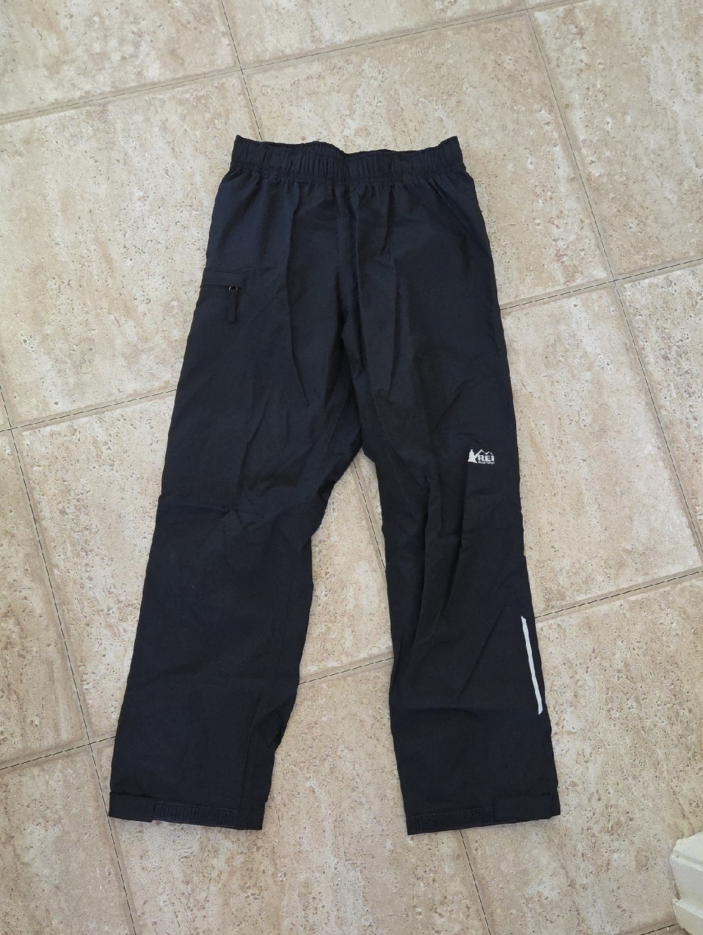 REI Black Kids Outdoor Rain Pants with Reflective Detail